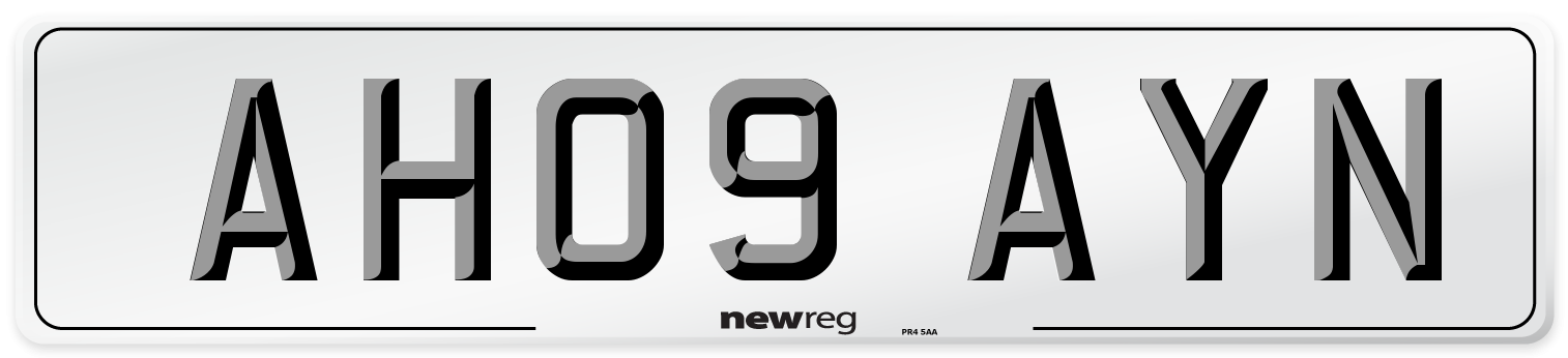 AH09 AYN Number Plate from New Reg